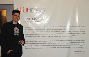 Daniel Portela at Ojometrias solo exhibition opening night