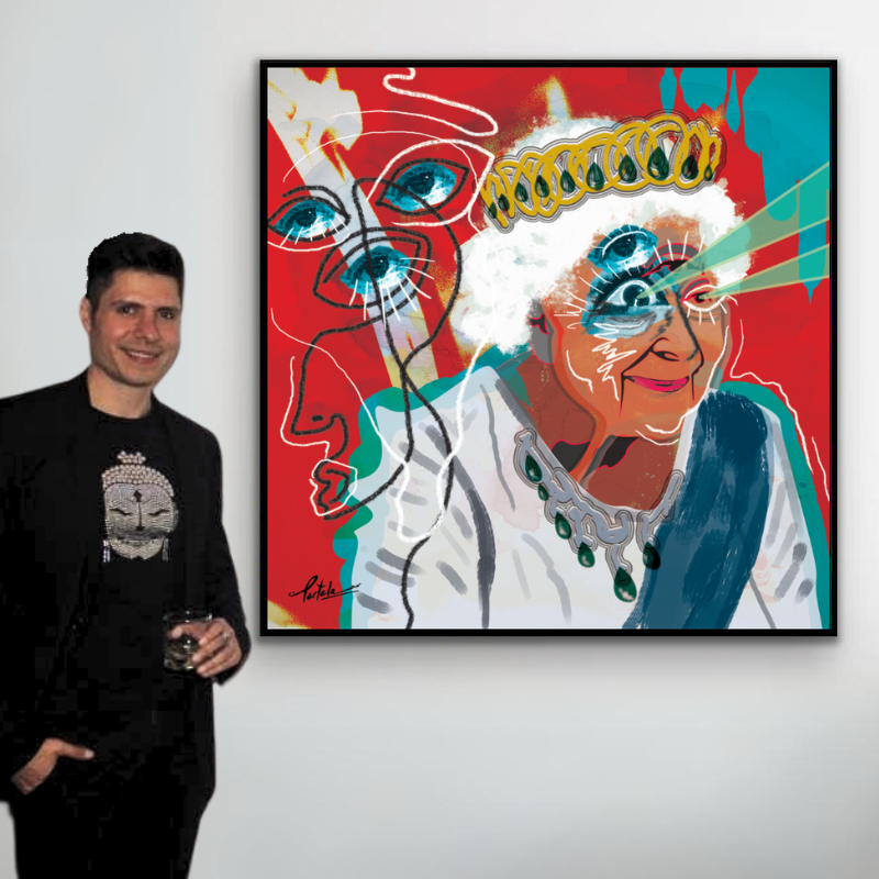 Daniel Portela with artwork The Queen